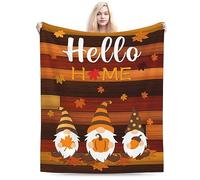 OSAM SPACE Gnome Blanket Thanksgiving Throw Fall Blankets Thanksgiving Decor Orange Autumn Gifts for Friend Family 60"x50"