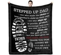 OSAM SPACE Stepdad Gifts Bonus Dad Stepped Up Dad Blanket from Stepdaughter Stepson Step Up Daddy Gifts for Fathers Day Birthday 60x80 in