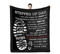 OSAM SPACE Stepdad Gifts Bonus Dad Stepped Up Dad Blanket from Stepdaughter Stepson Step Up Daddy Gifts for Fathers Day Birthday 50x60 in