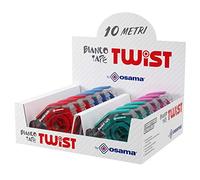 OSAMA BIANCOTAPE TWIST Corrector Tape 10 m - Display Stand of 12 Pieces Assorted Colours