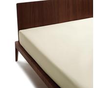 osama home Double Fitted Sheet, 125 x 200 cm, 100% Cotton Percal, OekoTex Certified Fresh and Breathable, Mattress Protector for Double Bed with Elastic Corner, 30 cm High