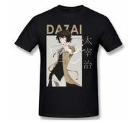 Osamu Dazai Card Anime Casual T Shirt Black L