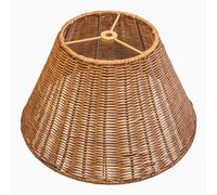 Osasy Boho Wicker Table Lamp Shade, DIY Rattan Hand Crafted, Brown, Round, 11cm (H) x 30cm (OD) 27cm (ID), Rustic, Screw-on Mount
