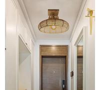 Osasy Chandeliers Ceiling Light Boho Retro Style Semi-Flush Ceiling Light, Unique Design for Bedroom Nursery Hallway Corridor (Beige/Light Brown, 32cm(L)*32cm(W)*18.5cm(H))