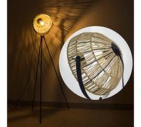 Osasy Decorative Tripod Floor Lamp, Black Metal Stand, Sunburst Shade Design, Living Room Corner Light