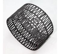 Osasy Modern Black Boho Lampshade, Rattan Lampshade, Drum Shape, Hollow Carved, for Floor Lamp, Table Lampshade, Pendant Lamp