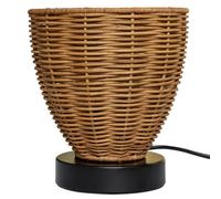 Osasy Rattan Table Lamp, Small Boho Decorative Lamp, Wooden Wicker Design, Nightstand Light for Bedroom