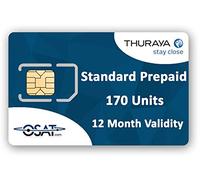 OSAT Thuraya STANDARD Prepaid SIM Card with 170 Units (113 Minutes) 365 Days Validity* for XT LITE, XT-PRO DUAL, XT PRO, ONE Smart Satellite Phones - Voice, Text Messaging, SMS