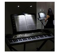 OsAtNb 8 LED Music Clip on LED Lamp Reading Stand LED Light Adjustable Gooseneck Light 3modes USB Book Light Battery Powered Eye Protect Light for Bookworms&Kids Guitar Piano Keyboard Players