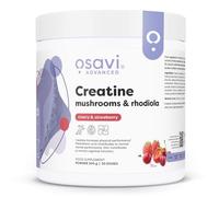Osavi Creatine + Mushrooms & Rhodiola - 300 g Powder | Cherry & Strawberry | with Lion’s Mane, Cordyceps & Chaga | Increases Performance in Short Bursts of high Intensity Exercise | B6, B5, Zinc