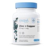 Osavi Zinc + Copper, 15 mg + 1 mg - 60 Vegan Capsules | Organic Zinc Chelate & Cupric Citrate | Supports Immune System & Protects Cells from Oxidative Stress