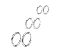Osayia 316L Surgical Stainless Steel Small Hoop Earrings 8mm 10mm 12mm Hypoallergenic Huggie Thin Hoop Earrings Helix Lobes Hinged Sleeper Earrings Men Women for Cartilage Piercings, Stainless Steel