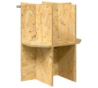 OSB Terrarium Base with Matte Finish Rustic Style for Reptiles Indoor Use Freestanding Storage with Board Shelves Brown 40x40x50 cm