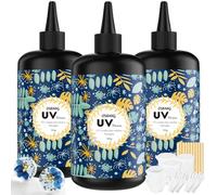 OSBANG Crystal Clear Hard UV Resin Upgraded Formula Ultraviolet Fast Curing for Jewelry Making Craft Decoration, Hard Transparent Glue Solar Cure Sunlight Activated Resin (1500g)