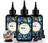 OSBANG Crystal Clear Hard UV Resin Upgraded Formula Ultraviolet Fast Curing Resin for Jewelry Making Craft Decoration, Hard Transparent Glue Solar Cure Sunlight Activated Resin Casting & Coating（300g）