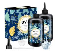 OSBANG Crystal Clear Hard UV Resin Upgraded Formula Ultraviolet Fast Curing Resin for Jewelry Making Craft Decoration, Hard Transparent Glue Solar Cure Sunlight Activated Resin (1000g)