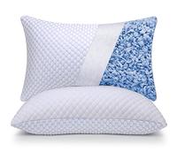 OSBED Shredded Memory Foam Pillows King Size Set of 2, Cooling Pillows for Sleeping 2 Pack, Adjustable Loft Bed Firm or Soft Pillows for Side, Back, Stomach, Hot Sleepers (20"x 36")