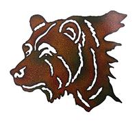 OSBELE Bear Head Hanging Wall Signs, Western Retro Style Wall Silhouette, Modern Metal Wall Artwork Sculptures, for Kids Room Decoration