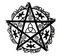 OSBELE Five Element Metal Home Decoration, Gothic Wall Sculptures, Mysticism Metal Sign, Black Metal 3D Art Decorations Silhouette