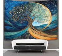 OSBELE Geometric And Astrological Imagery Tapestry Tree of Life Tapestry Wall Hanging Tapestries for Bedroom Living Room Apartment Dorm Decorations Wall Art Decor 100cmx150cm