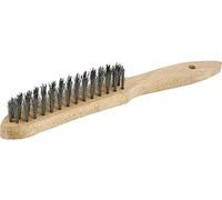 Osborn 1151393 Wire Hand Brush 3-Rows Crimped of Steel, Beige/Silver