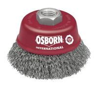 Osborn 2613162 Cup Brush M14X2 Crimped of Steel Wire, 0 V, Silver/Red
