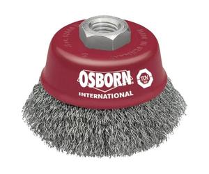 Osborn 2613162 Cup Brush M14X2 Crimped of Steel Wire, 0 V, Silver/Red