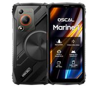 OSCAL Marine 1 Rugged Smartphone (2025),Slimmer&Portable Rugged Phone Unlocked, Android 15 Gaming Phone,Gemini AI,IP69K Protection, NFC,6.56" HD,12(4+8)+128GB/2TB Expand,Dual SIM/1TF Slot,Black