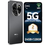 OSCAL Mobile Phones 5G, Tiger 8 Android 15 Phone (2026 Newest), NFC, 120Hz, 24GB+128GB/2TB TF Octa Core, 6.88''HD Android Phones, 5000mAh Dual SIM Unlocked, 16MP Main Camera, Fingerprint/FaceID, Black