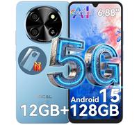 OSCAL Mobile Phones 5G, Tiger 8 Smartphone Android 15 (2026), NFC Android Phone, 120Hz, 12GB+128GB/2TB TF Octa Core, 6.88''HD, 5000mAh Dual SIM Unlocked, 16MP Camera (10X), Fingerprint/FaceID, Blue