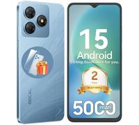 OSCAL Mobile Phones, FLAT 2 Android 15 Phone(2025 Second Generation),Gemini AI 4G Phone,5000mAh, 12(4+8)+256GB/2TB TF Octa Core,90Hz,6.56" HD+ Screen, Dual Sim Unlocked/GPS/Face/Fingerprint ID-Blue