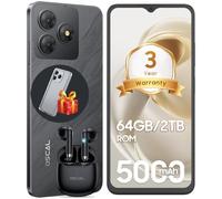 OSCAL Mobile Phones, Flat 2C Android Phone (2025 Second Generation), 6GB +64GB/2TB Octa Core Cheap Android Phone, 6.56Inch, 5000mAh Dual SIM Unlocked, 13MP Main Camera, 4G, FaceID/GPS, Black