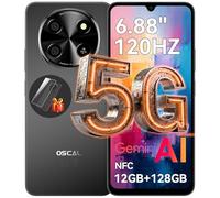 OSCAL Tiger 8 5G Mobile Phones, Newest DokeOS(Android 15 PRO), 6.88" HD+ 120Hz Display, 12GB+128GB/2TB, Smart Phone 16MP+8MP AI Camera, 5000mAh/18W, Face ID/Fingerprint/GPS/OTG/NFC - Christmas