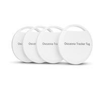 Oscanna Air Tracker 4-Pack - Works with Apple Find My App, GPS Finder for Keys, Wallet, Pets & Bags WHITE
