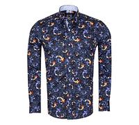 Oscar Banks Blue Japanese Fish Print with Matching Handkerchief