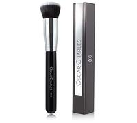Oscar Charles 104 Luxe Professional Flat Top Foundation Buff Makeup Brush for Liquid Foundation Make up (Silver)