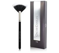 Oscar Charles 119 Luxe Professional Small Duo Fan Makeup Brush - Silver