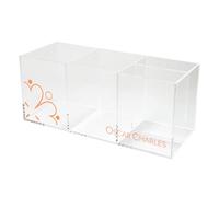Oscar Charles Makeup Brush Storage Holder, Makeup Organiser, Clear/Rose Gold