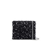 Oscar de la Renta mini TRO sequin-embellished floral-appliqué clutch bag - Black OS