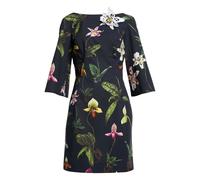 Oscar de la Renta orchid-print bell-sleeve mini dress - Blue 6