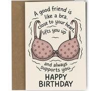 Oscar Finks Birthday Card for Friend - Good Friend like Bra Design #1908 | Funny Cute & Elegant Blank Inside with Envelope For Her Women Girls Bestie BFF Female