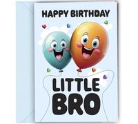 Oscar Finks Birthday Card for Little Brother, Balloon Design, 350gm Thick Card #1832