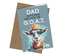 Oscar Finks Dad You're the GOAT Birthday Card or Fathers Day Card for Dad, Funny Greeting Card, Unique Design #1643