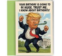 Oscar Finks Donald Trump Birthday Card - Humorous Funny Dancing Design, Blank Inside with Envelope for Him or Her Friend Bestie Man Woman Husband Wife Colleagues #1900