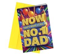 Oscar Finks Funny Birthday Card for Dad, Fathers Day, Now That's What I Call a No.1 Dad, A5 Size, Blank Inside with Envelope #1906