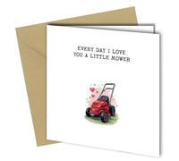 Oscar Finks Funny Birthday Card for Husband, Love You a Little Mower Design, Anniversary or Valentine card #1789