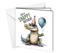 Oscar Finks Funny Birthday Card for Son, Grandchild, Brother, Crocodile Illustration, Blank Inside #1711