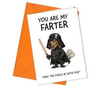 Oscar Finks Funny Birthday or Fathers Day Card from the Dog, for Dad A5 Size with matching Envelope, you are my farter', Thick Cardstock #1888