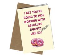 Oscar Finks Funny Leaving Card, Greeting Card with Kraft Envelope, Donut Design 'Miss Working with Absolute Legends/Donuts' #1813