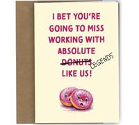 Oscar Finks Funny Leaving Work Card for Colleague Coworker Farewell New Job C5 Size, Donut Design 'Miss Working with Absolute Legends/Donuts' #1813